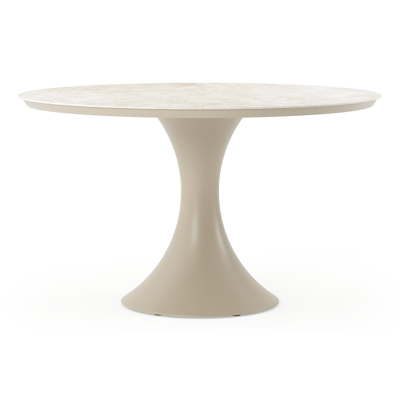 Fano tuintafel rond in beige aluminium en volkeramiek Rapolano - Dia. 130 cm