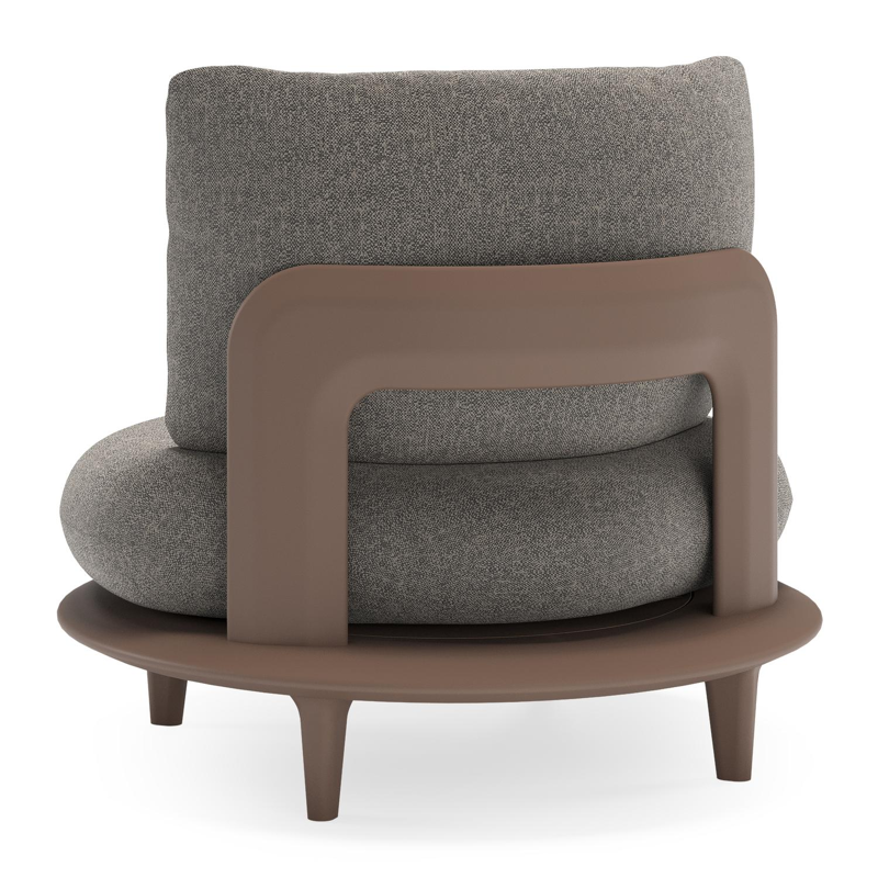 Bomero loungestoel in taupe aluminium met chartres drizzle all weather sunbrella® luxe kussen