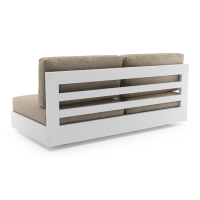 Como loungebank in wit aluminium met bora jungle all weather cosytica kussen