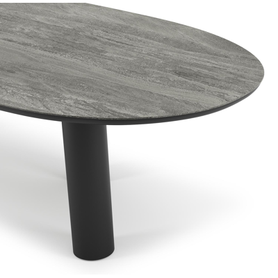 Organo tuintafel organisch in zwart aluminium en volkeramiek Aspen Grey L 280 x B 120 x H 74 cm