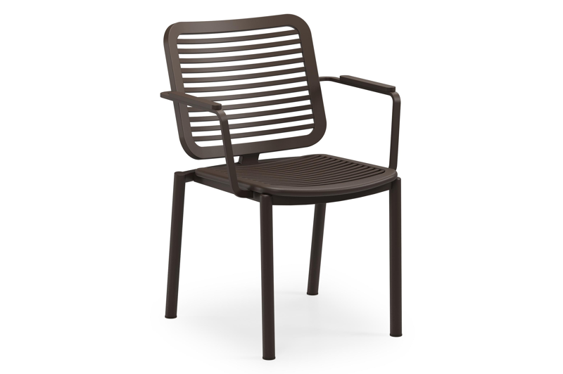 Fano tuinstoel in donkerbruin aluminium