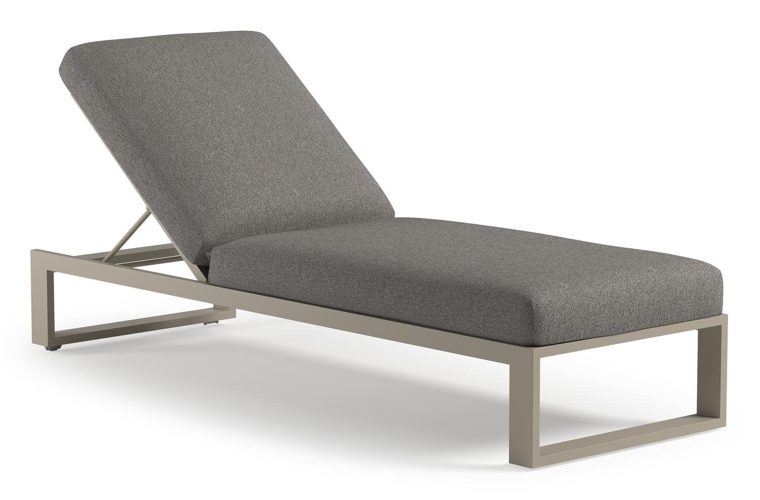 Verato verstelbaar ligbed in beige aluminium met tundra charcoal all weather sunbrella® luxe