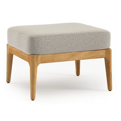 Pouf Orso en teck et coussins en all weather solica Firenze Sand