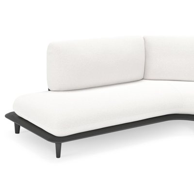 Bomero loungehoek in zwart aluminium met soul optik all weather solica kussen