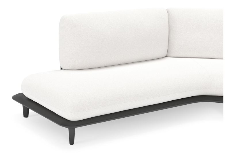 Bomero loungehoek in zwart aluminium met soul optik all weather solica kussen