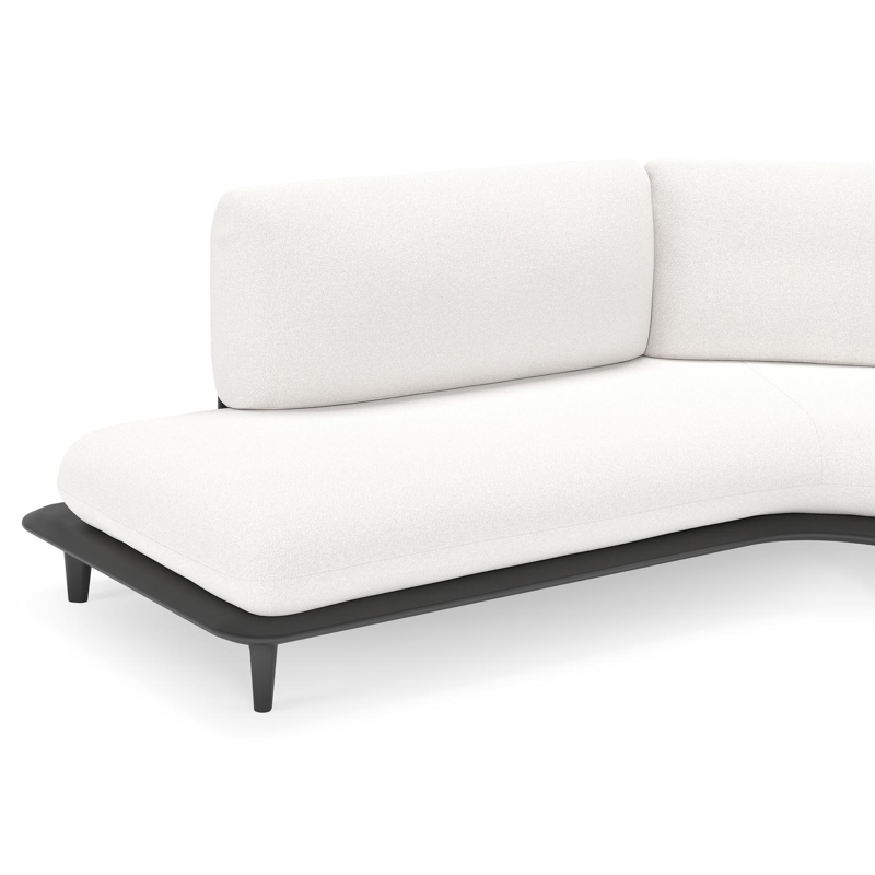 Bomero loungehoek in zwart aluminium met soul optik all weather solica kussen