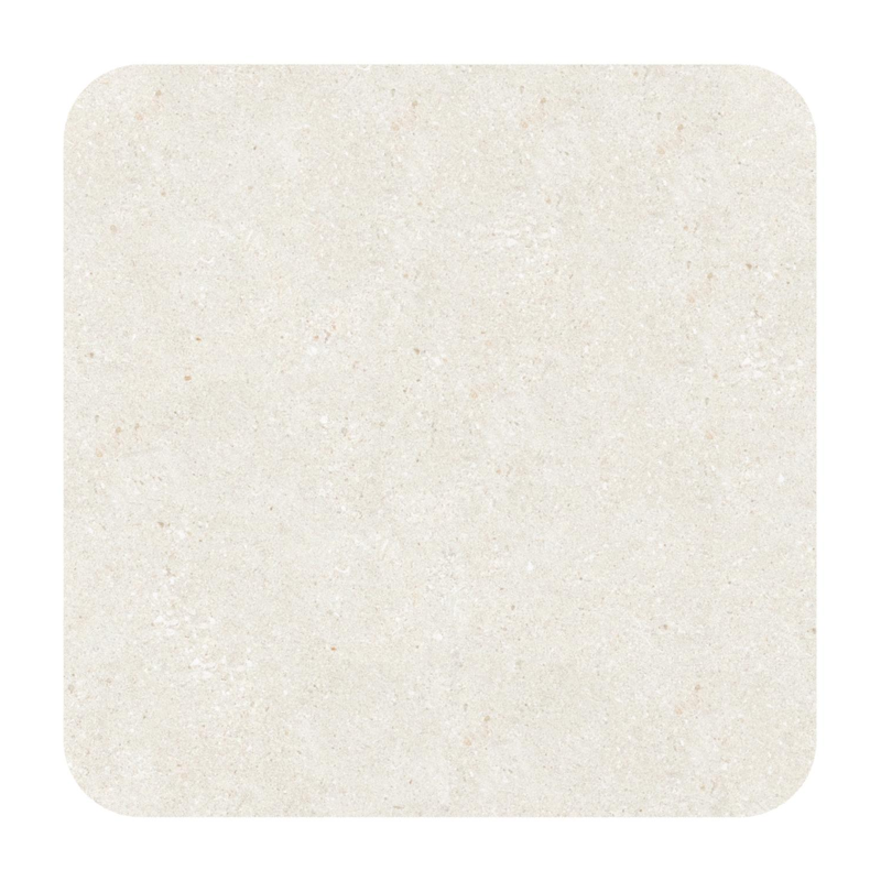 Orso tuintafel rechthoekig afgerond in beige aluminium en volkeramiek Shilin - L 90 x B 90 x H 74.5 cm