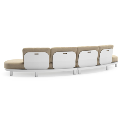 Donato loungebank in wit aluminium met all weather cosytica Althea Camel kussen