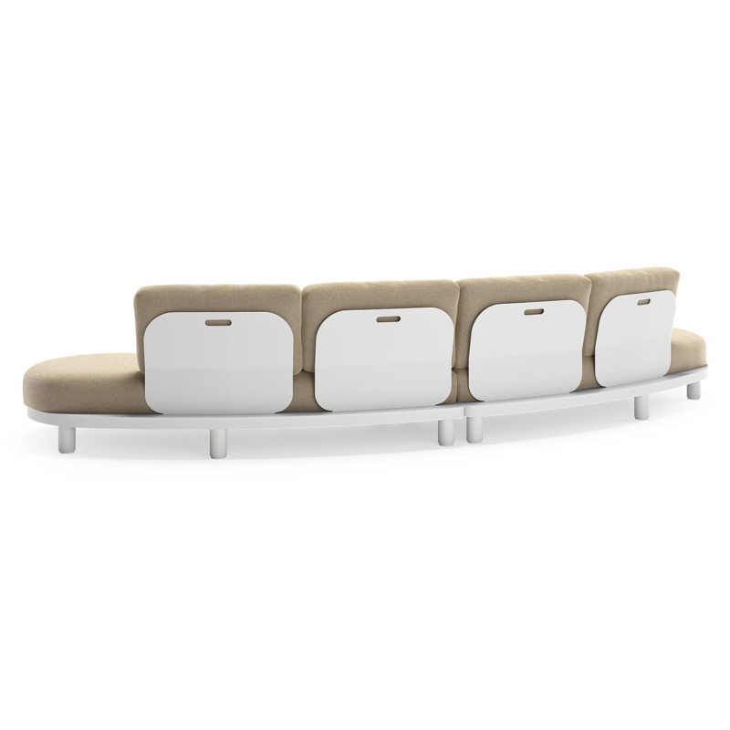 Donato loungebank in wit aluminium met all weather cosytica Althea Camel kussen