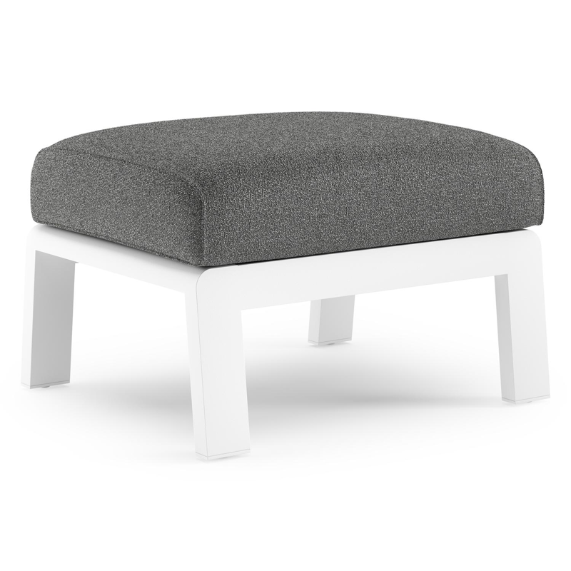 Cosenzo poef in wit aluminium met catania black all weather cosytica kussen