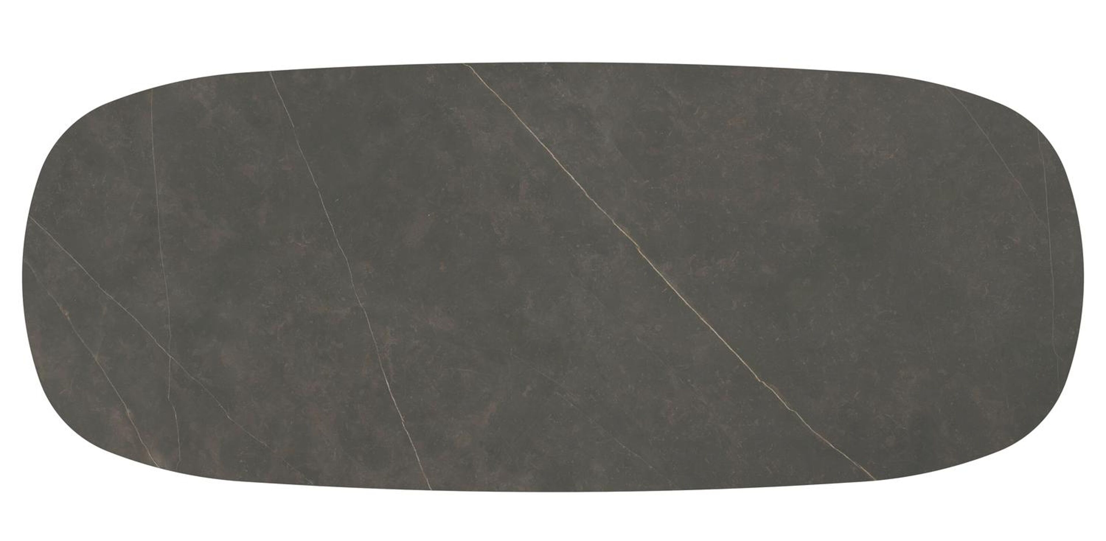 Table de jardin low dining Amico bombo en aluminium noir et céramique pleine Calatorao - Lg. 320 x Lrg. 130 x Haut. 61 cm