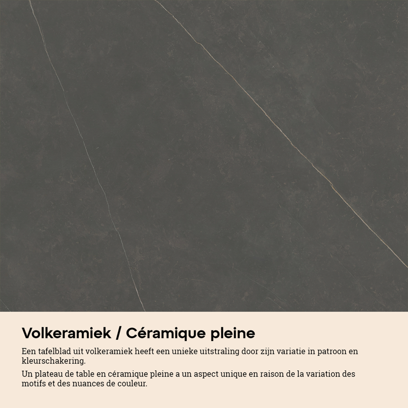 Cesano tuintafel in zwart aluminium en volkeramiek calatorao - L 148 x B 148 x H 74,5 cm