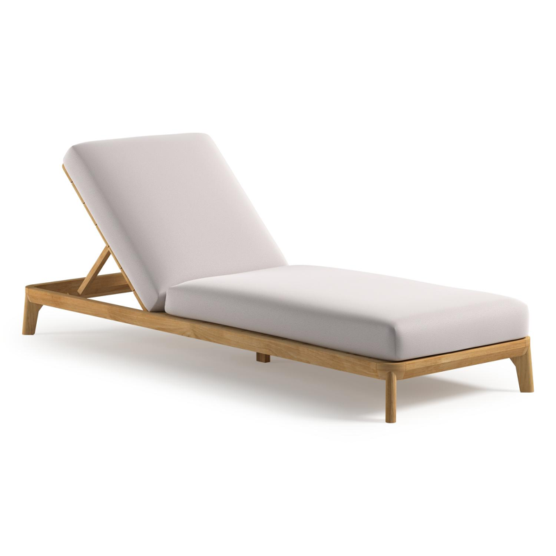 Orso verstelbaar ligbed in teak met savane whisper all weather Sunbrella® luxe kussen