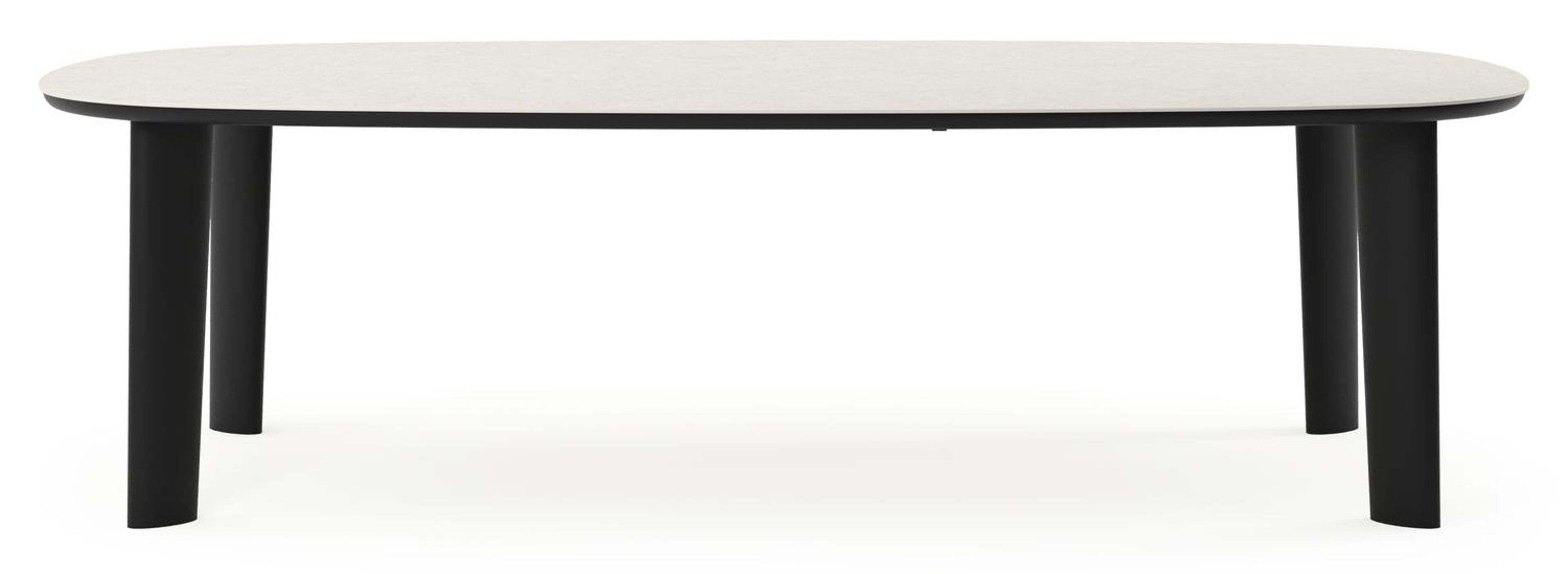 Amico tuintafel bombo xl in zwart aluminium en volkeramiek Shilin - L 270 x B 148 x H 73.5 cm