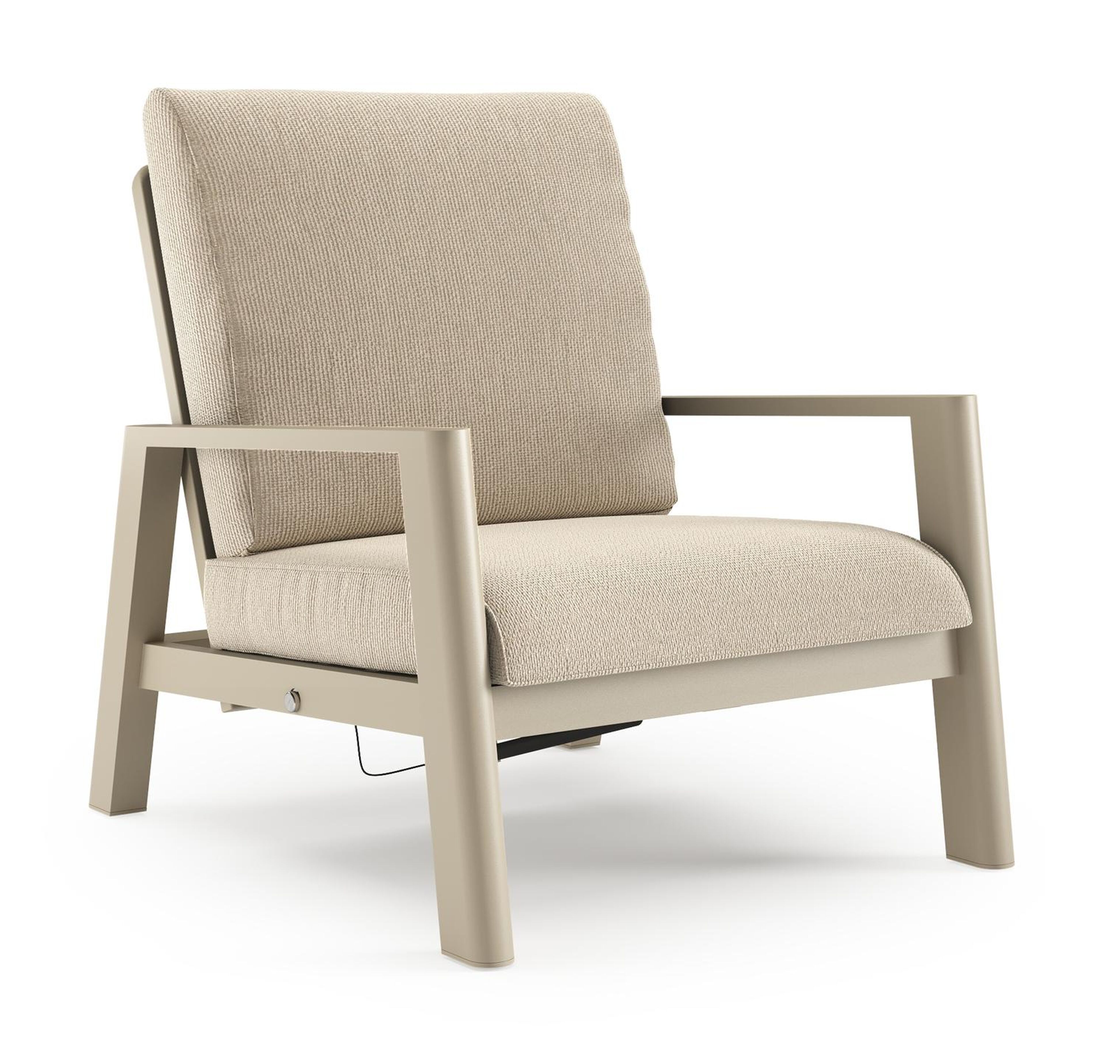 Cirello loungestoel in beige aluminium met althea chalk all weather cosytica kussen