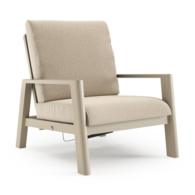 Fauteuil de jardin Cirello en aluminium beige et coussins en all weather cosytica althea chalk