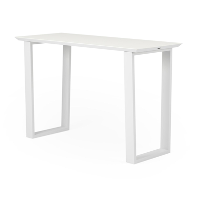 Pagino bartafel in wit aluminium en volkeramiek arctic white - L 170 x B 70 x H 106 cm