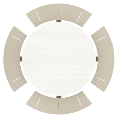 Rondino picknicktafel in beige aluminium en volkeramiek Calista - Dia. 148 cm