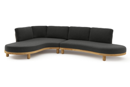 Chaise longue rechts + 2-zit organisch