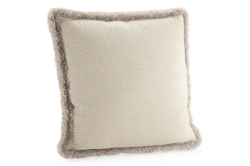 Sierkussen met franjes 45 x 45 cm in all weather cosytica althea offwhite