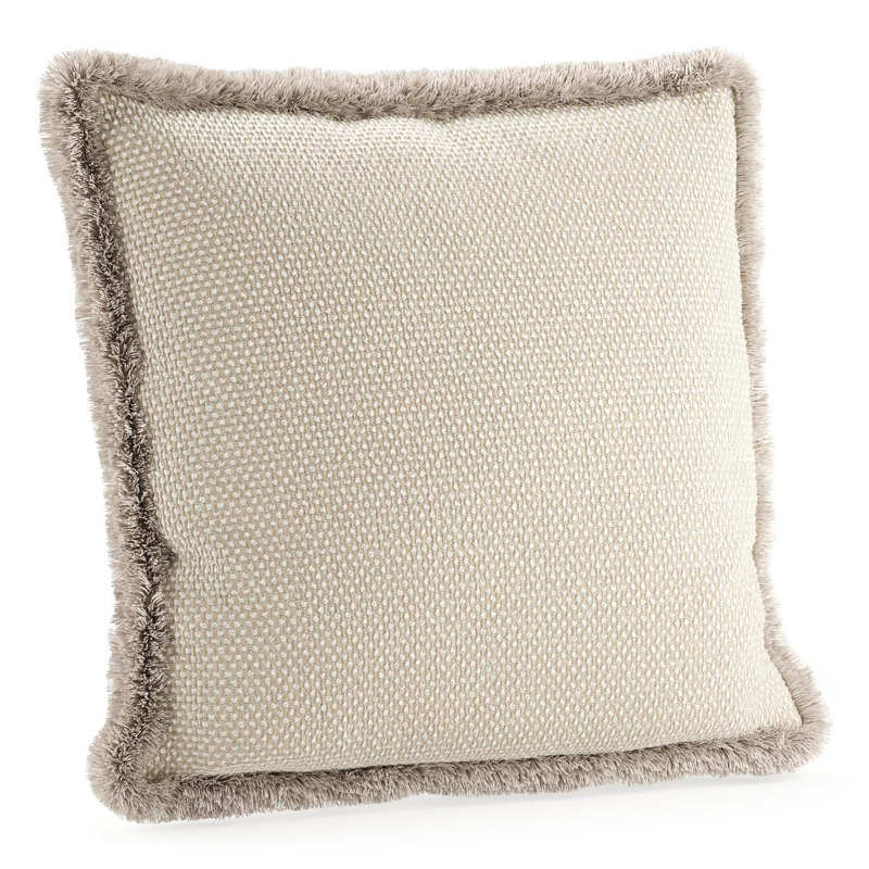 Sierkussen met franjes 45 x 45 cm in all weather cosytica althea offwhite