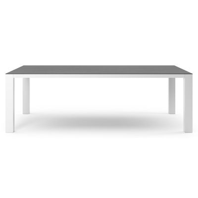 Nano XL tuintafel rechthoekig in wit aluminium en volkeramiek Basalt Black - L 240 x B 148 x H 75 cm