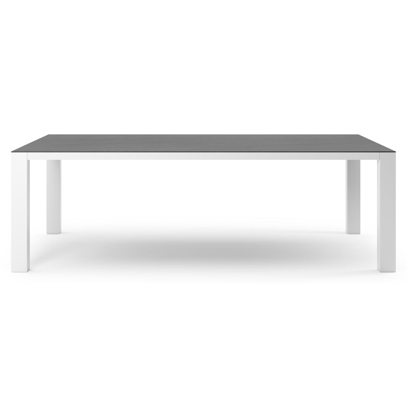 Nano XL tuintafel rechthoekig in wit aluminium en volkeramiek Basalt Black - L 240 x B 148 x H 75 cm