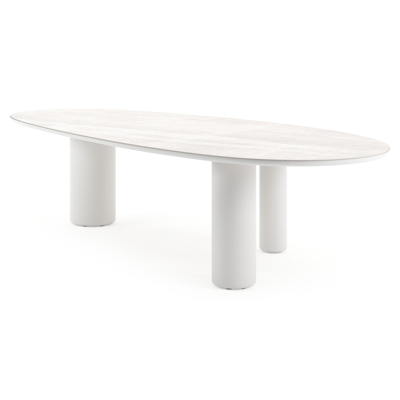 Amico tuintafel mango in wit aluminium en volkeramiek Taj Mahal - L 320 x B 140 x H 73.5 cm