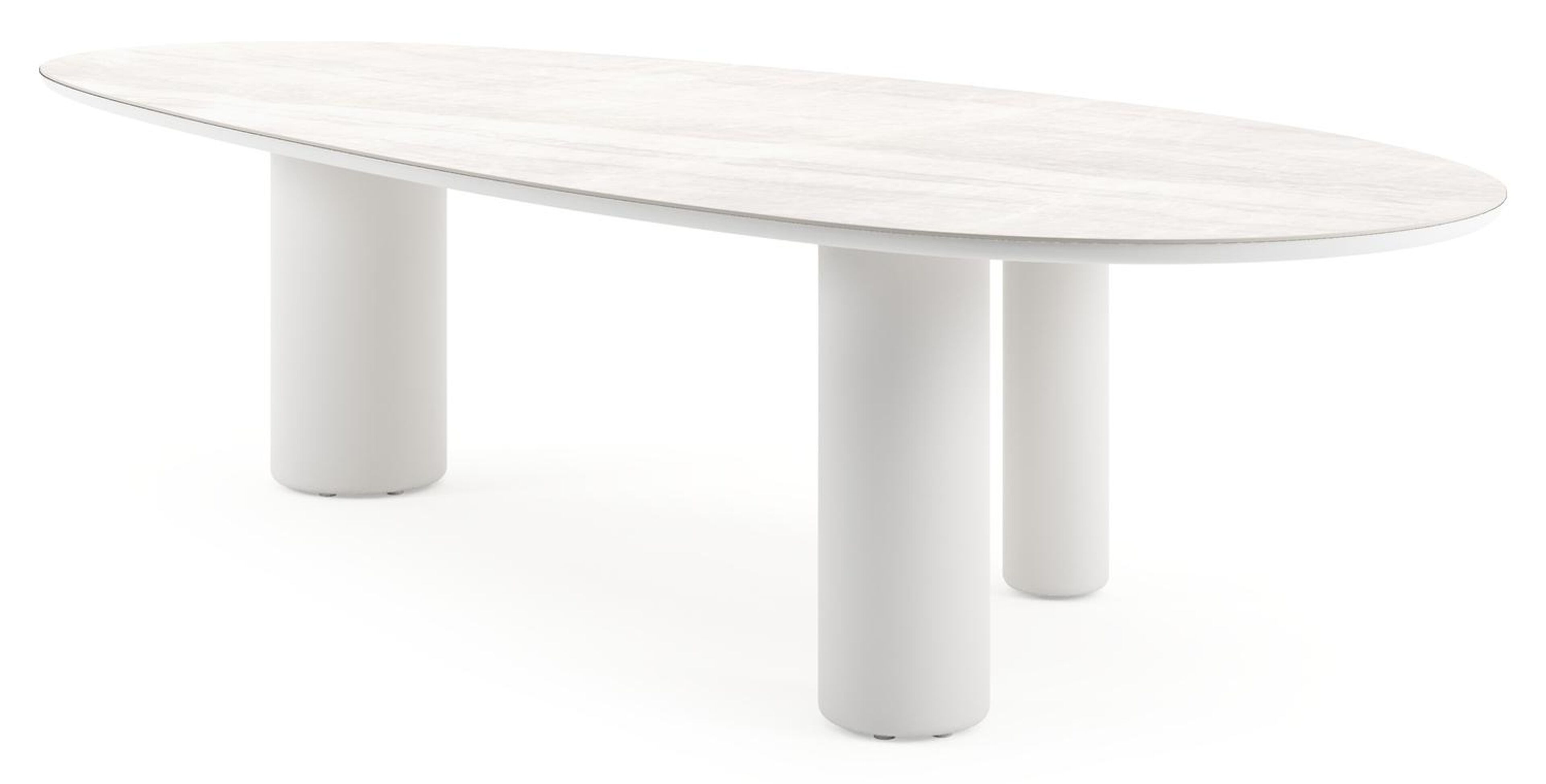 Amico tuintafel mango in wit aluminium en volkeramiek Taj Mahal - L 320 x B 140 x H 74 cm