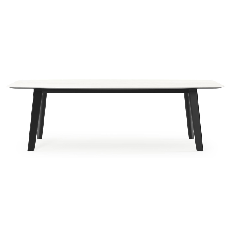 Lacrima tuintafel bootvorm in zwart aluminium en volkeramiek calista - L 255 x B 115 x H 73 cm