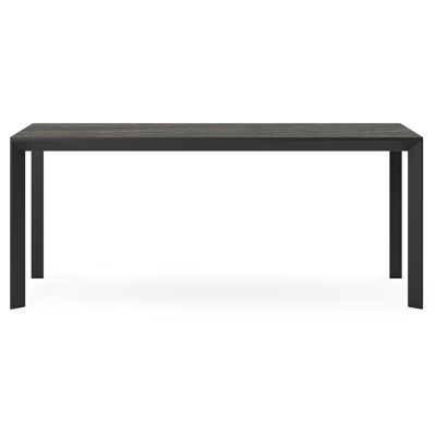 Malito tuintafel in zwart aluminium en volkeramiek black obsession - L 180 x B 80 x H 75 cm