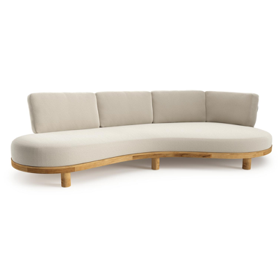 Donato loungebank in teak met lopi marble all weather sunbrella® luxe kussen