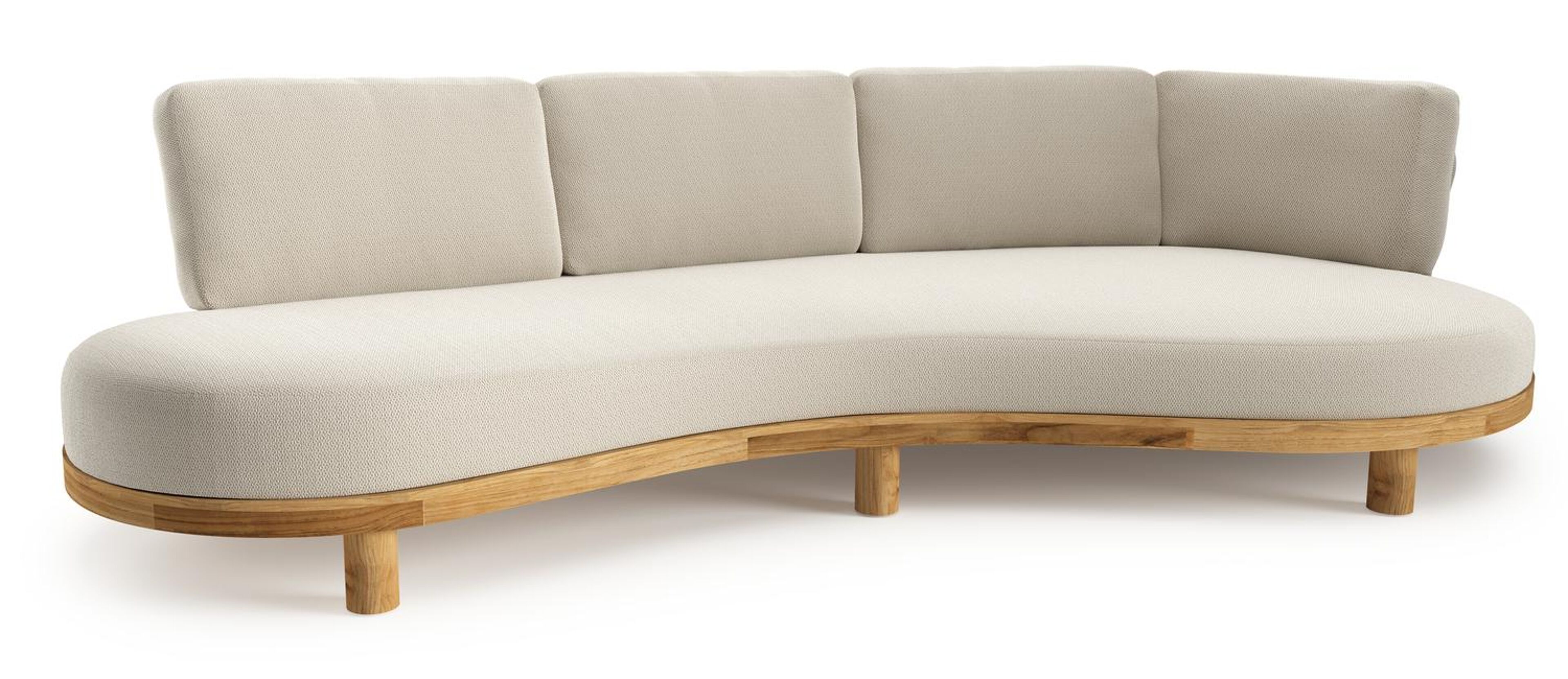 Donato loungebank in teak met lopi marble all weather sunbrella® luxe kussen