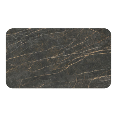 Orso tuintafel rechthoekig afgerond in zwart aluminium en volkeramiek Black Obsession - L 140 x B 80 x H 74.5 cm