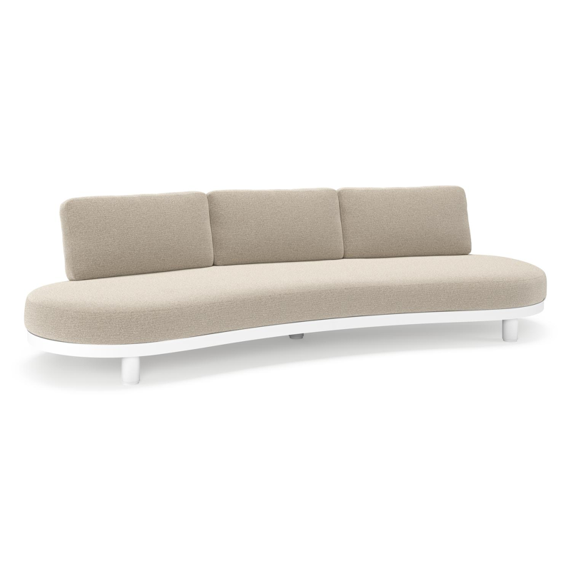 Donato loungebank in wit aluminium met All Weather Cosytica Catania Sand kussen