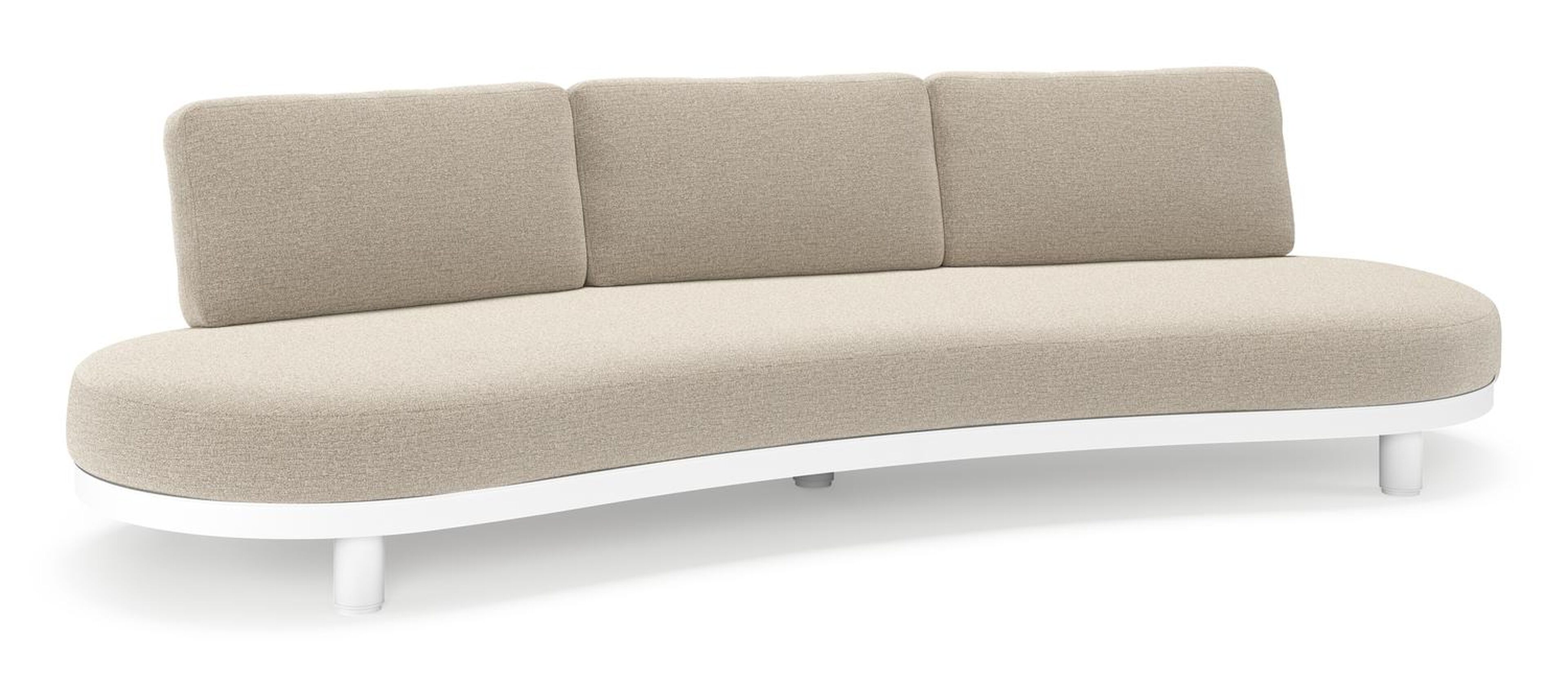 Donato loungebank in wit aluminium met All Weather Cosytica Catania Sand kussen