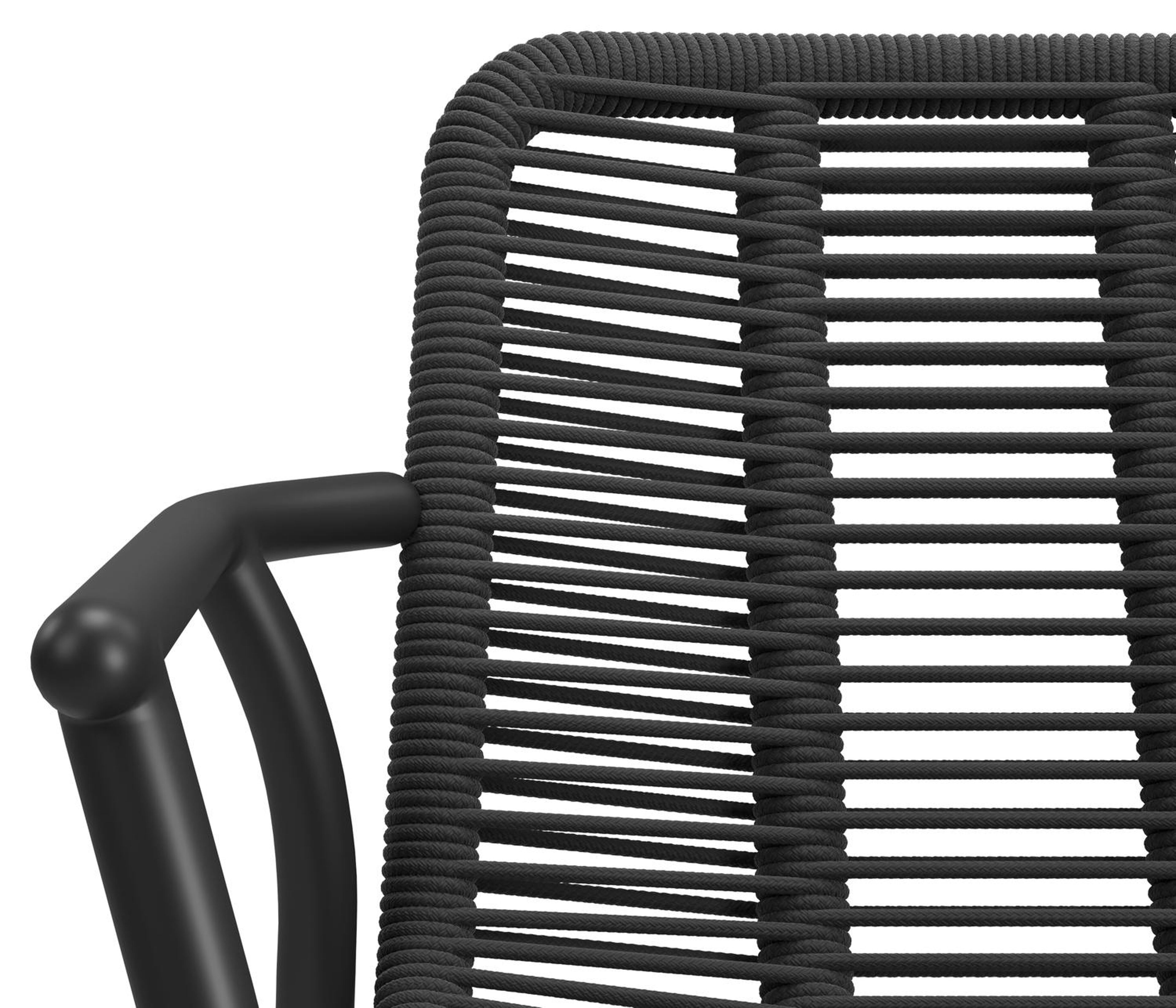Ensemble de jardin Mosa en aluminium noir et sintered stone notte minerale avec 8 chaises de jardin empilable Berga
