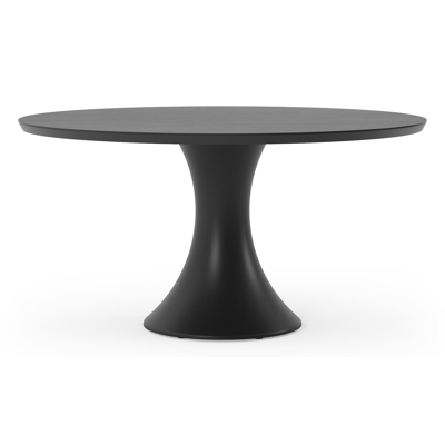 Fano tuintafel in zwart aluminium en volkeramiek basalt black - Dia. 148 x H 75 cm