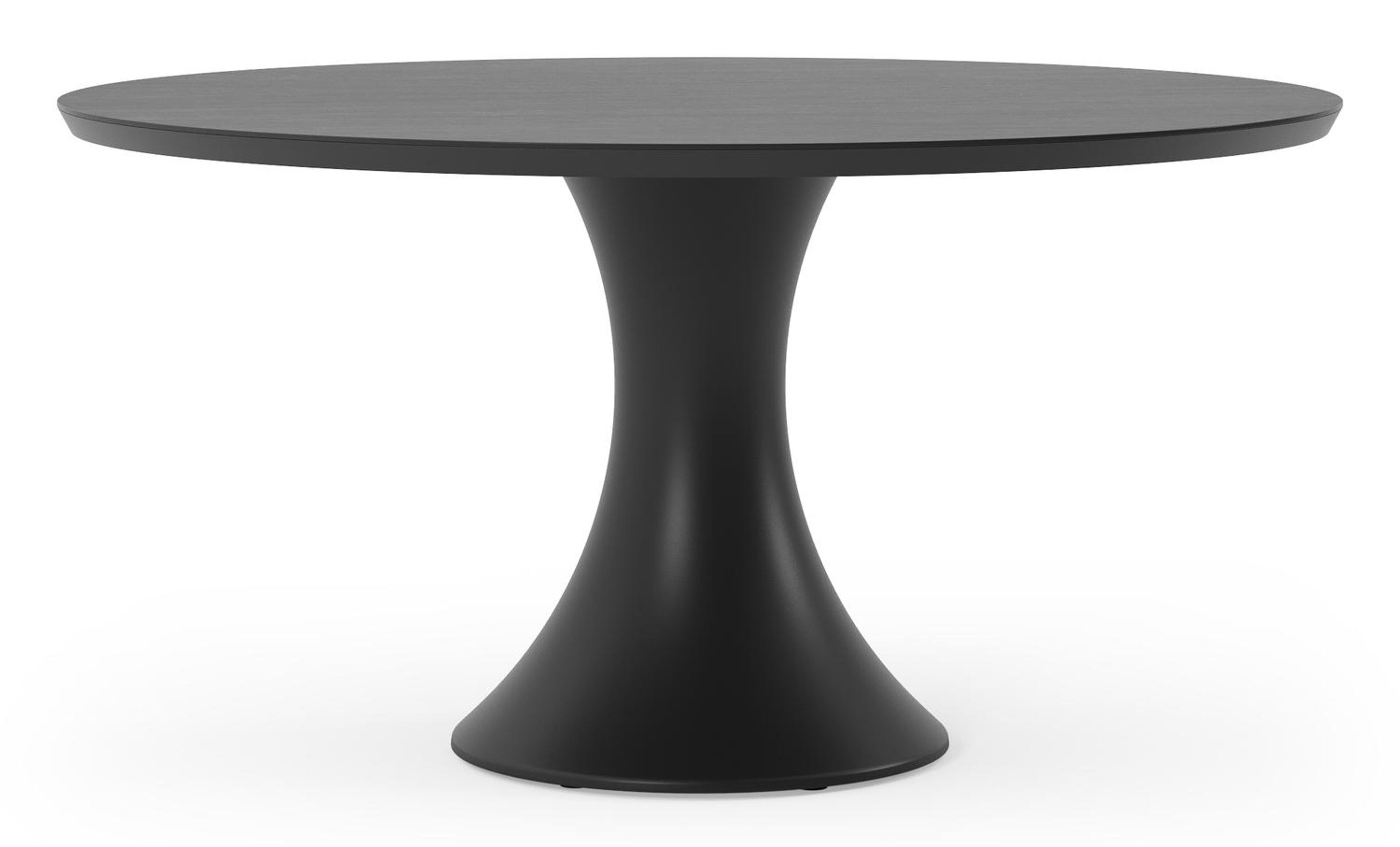 Fano tuintafel in zwart aluminium en volkeramiek basalt black - Dia. 148 x H 75 cm