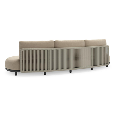 Lomano loungeset in zwart aluminium en beige verticaal geweven luxe vlakke rope met Althea Chalk all weather cosytica