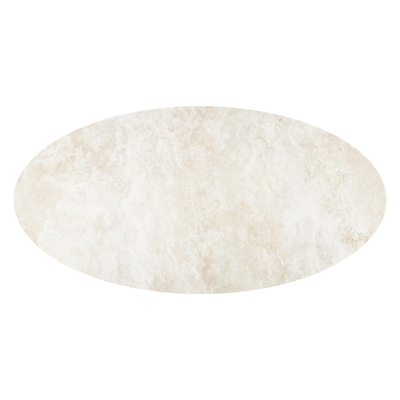 Fano tuintafel ovaal in wit aluminium en volkeramiek Rapolano L 240 x B 135 cm