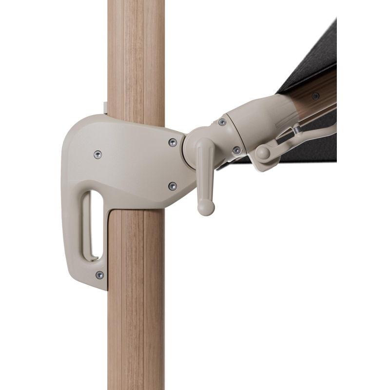 Rufina zweefparasol tiltfunctie in houtlook aluminium en parasoldoek in All Weather Solica Firenze Tunder  - L1 300 x L2 300 cm (zonder voet) (zonder voet)