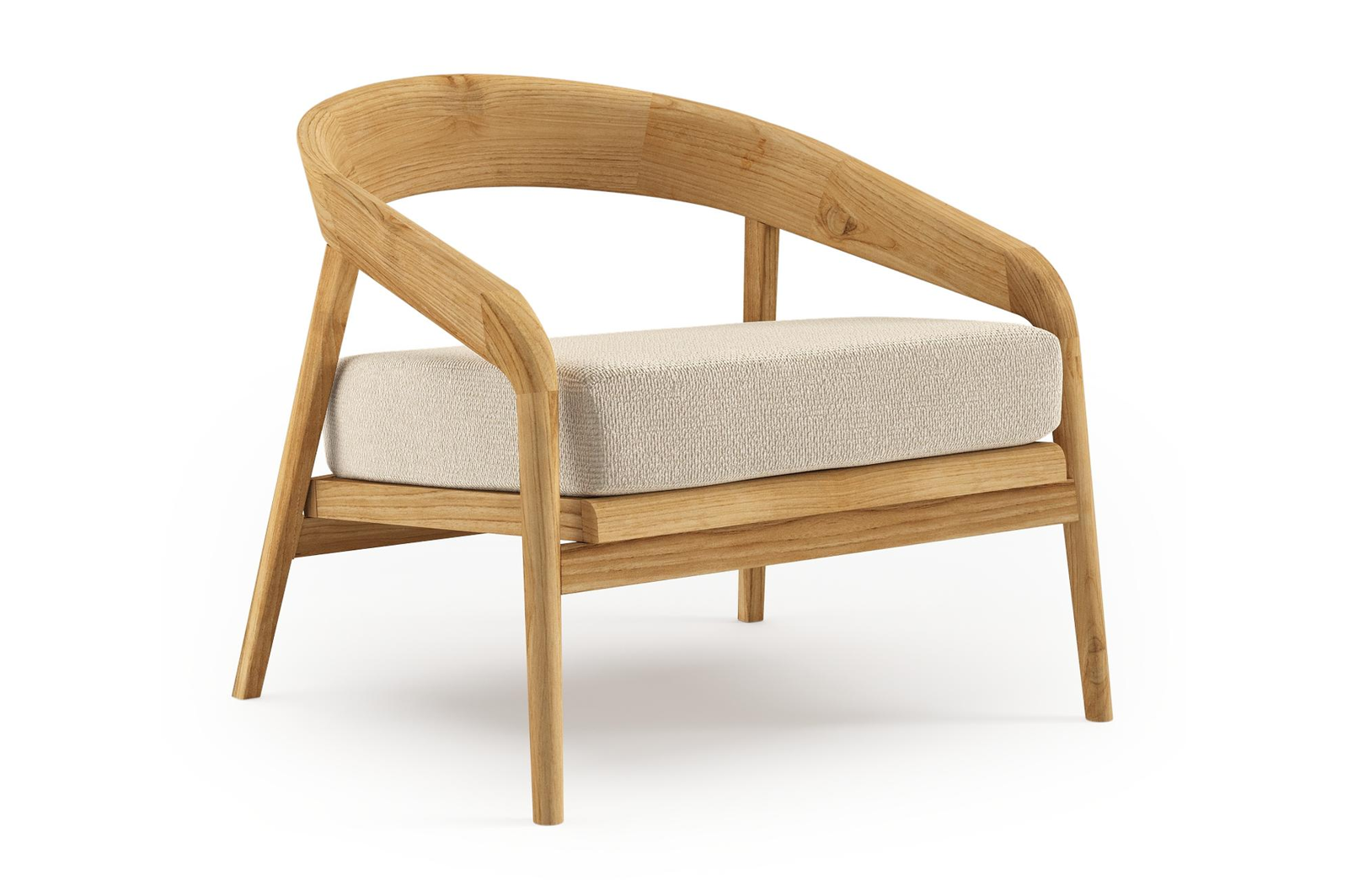 Lacrima loungestoel in teak met althea chalk all weather Cosytica kussen