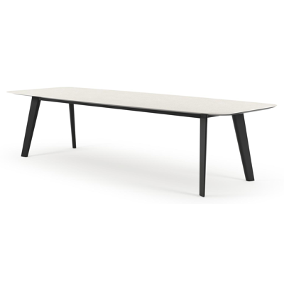 Lacrima tuintafel in zwart aluminium en volkeramiek shilin - L 315 x B 115 x H 74 cm