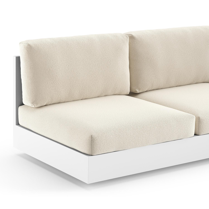 Como loungebank in wit aluminium met althea off white all weather cosytica kussen