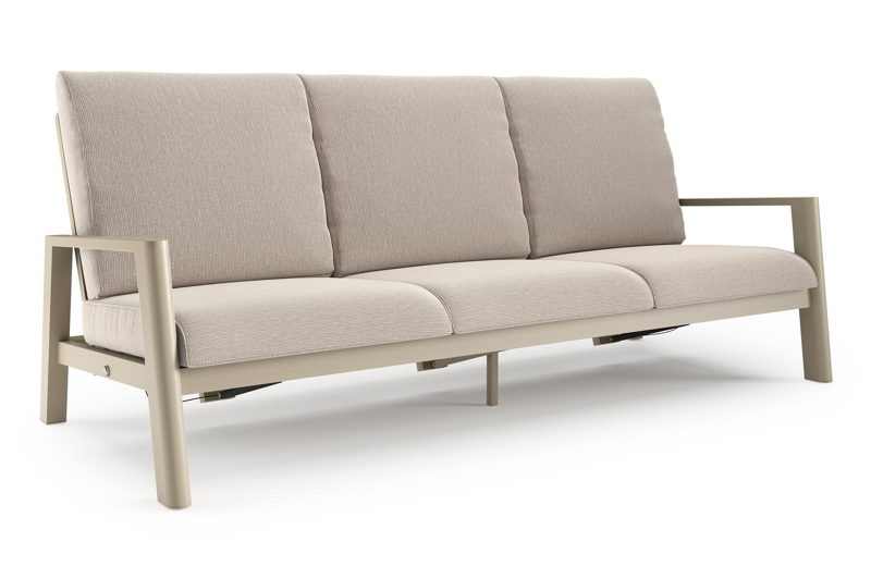Cirello loungebank in beige aluminium met slow farafra all weather sunbrella® luxe kussen