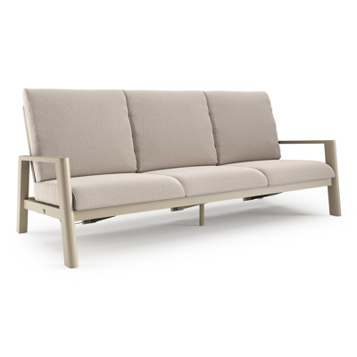 Cirello loungebank in beige aluminium met slow farafra all weather sunbrella® luxe kussen