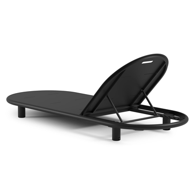 Lomano verstelbaar ligbed in zwart aluminium met lopi marble all weather sunbrella® luxe