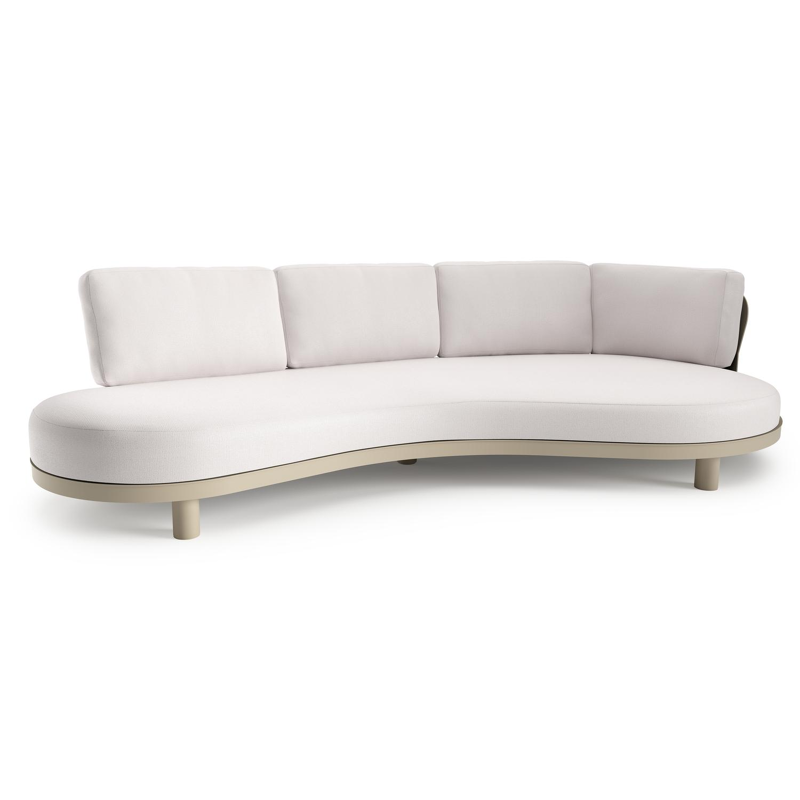 Donato loungebank in beige aluminium met savane whisper all weather sunbrella® luxe kussen
