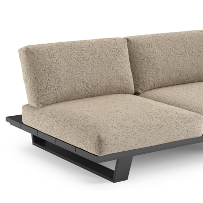 Pagino loungehoek in zwart aluminium met bora jungle all weather cosytica kussen